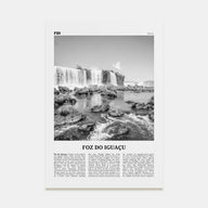 Foz do Iguaçu Travel B&W Poster