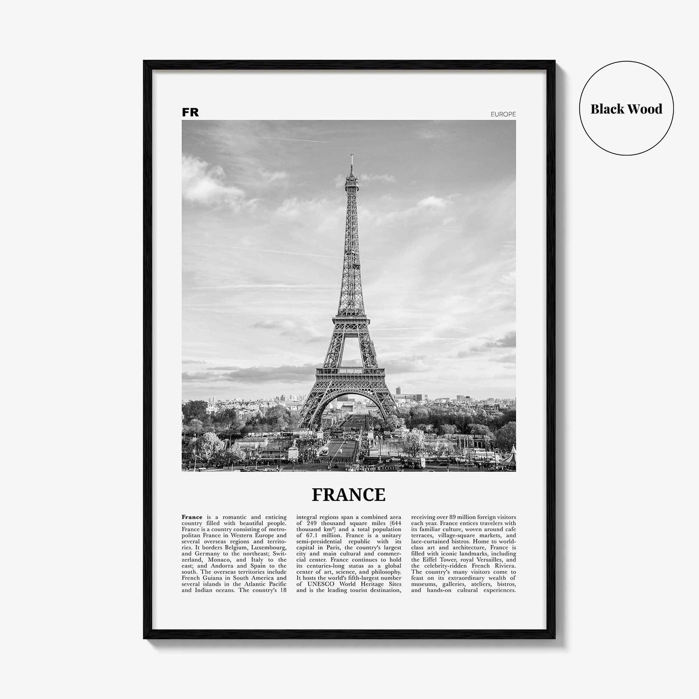 France Print Black and White No 1, France Wall Art, France Poster, France Photo, France Decor, République Française, French, Paris