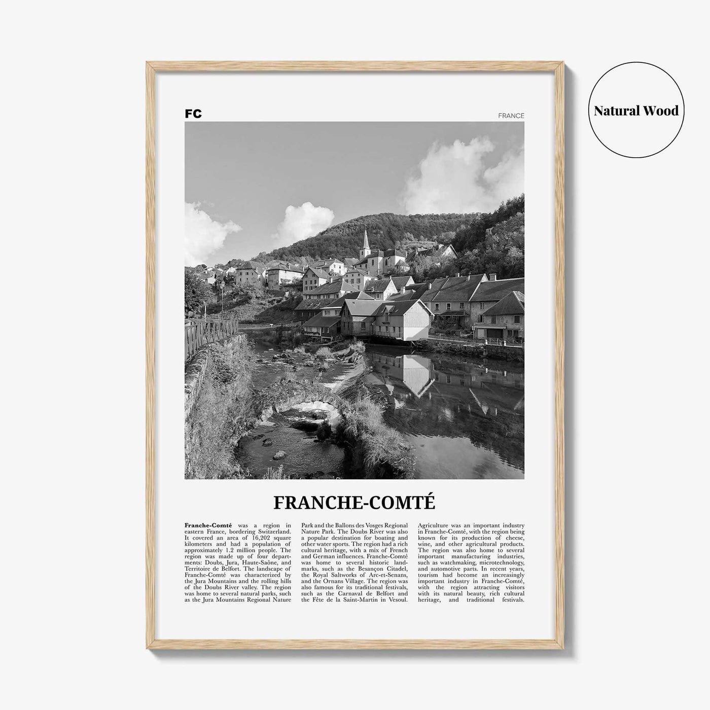 Franche Comte Print Black and White, Franche-Comté Art, Franche-Comté Poster, Franche-Comté Photo, Franche-Comté Décor, Franche-Comté Map