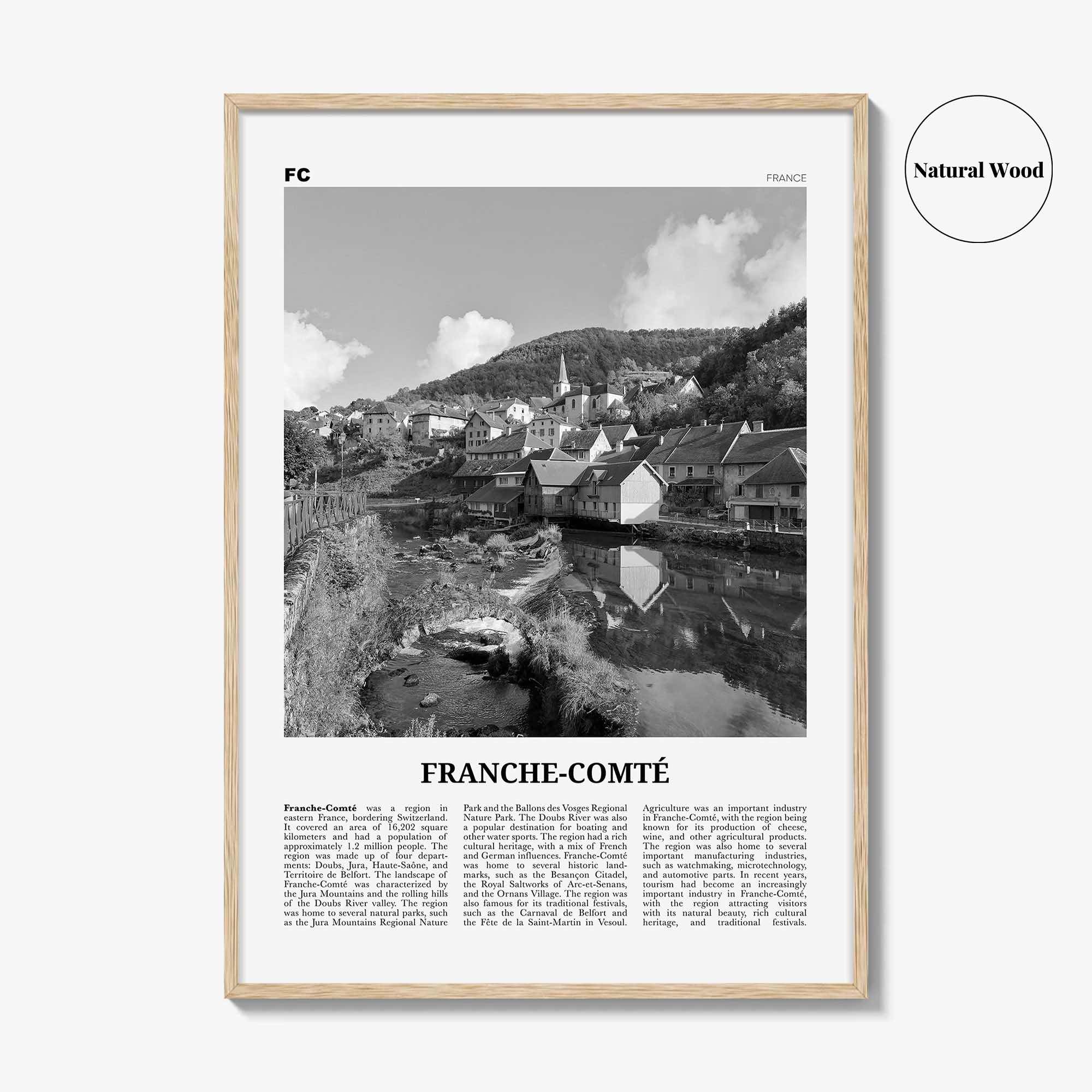 Franche Comte Print Black and White, Franche-Comté Art, Franche-Comté Poster, Franche-Comté Photo, Franche-Comté Décor, Franche-Comté Map