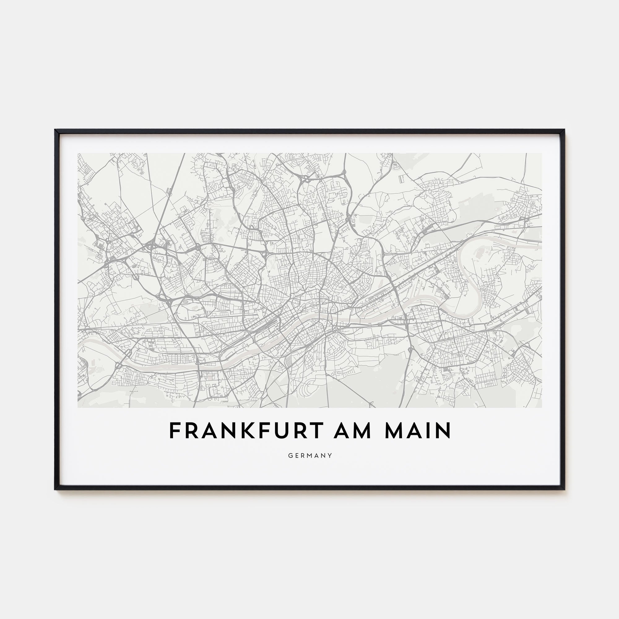 Frankfurt am Main Map Landscape Poster