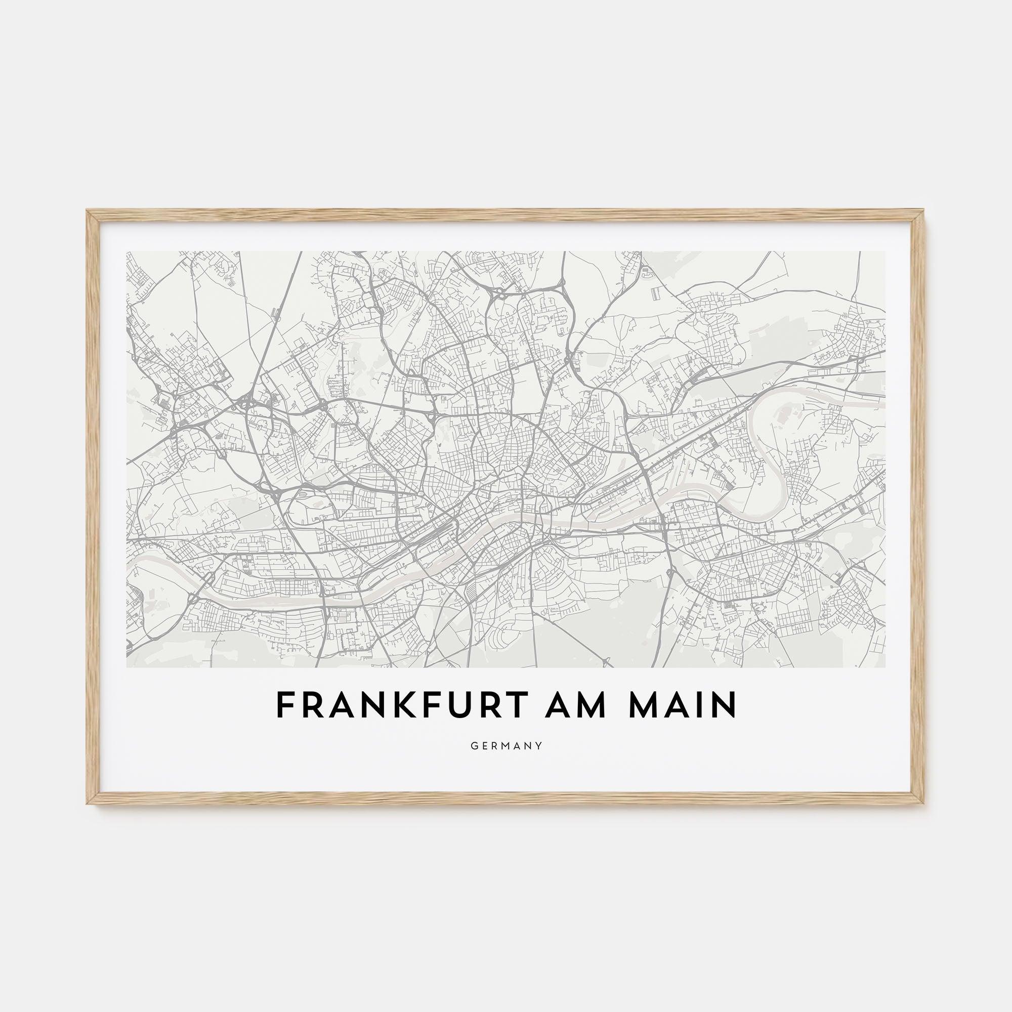Frankfurt am Main Map Landscape Poster
