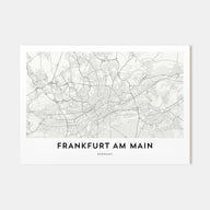 Frankfurt am Main Map Landscape Poster