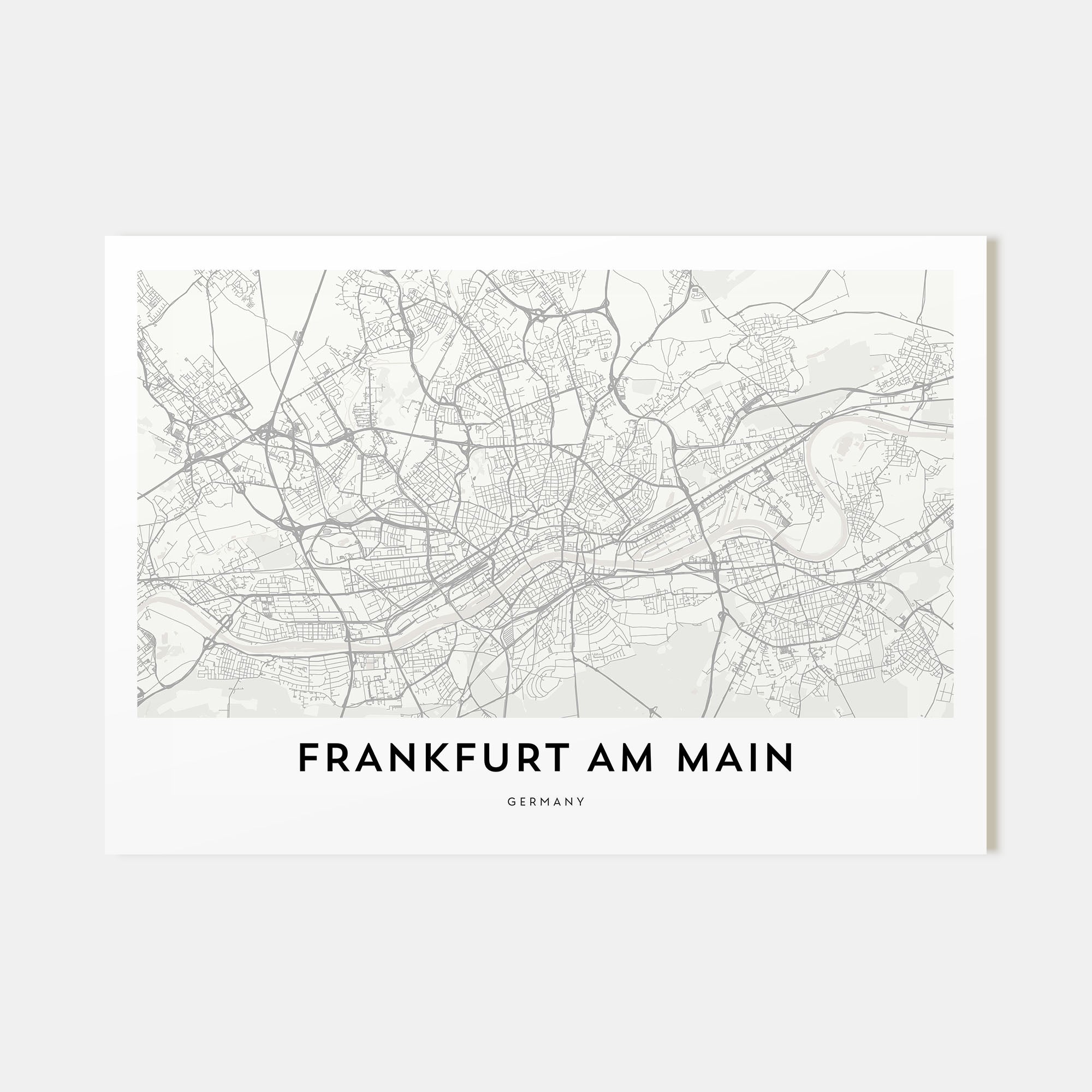 Frankfurt am Main Map Landscape Poster