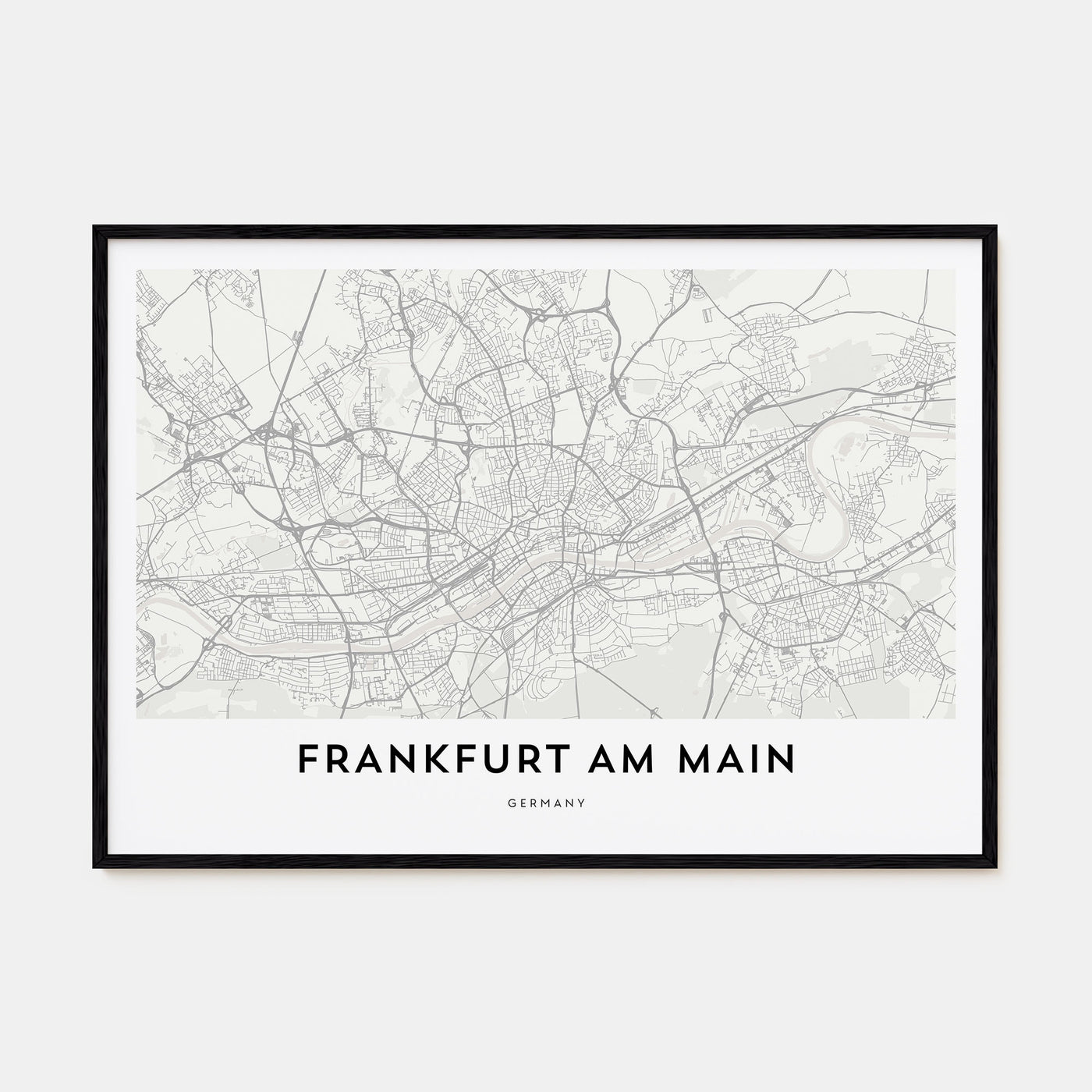 Frankfurt am Main Map Landscape Poster