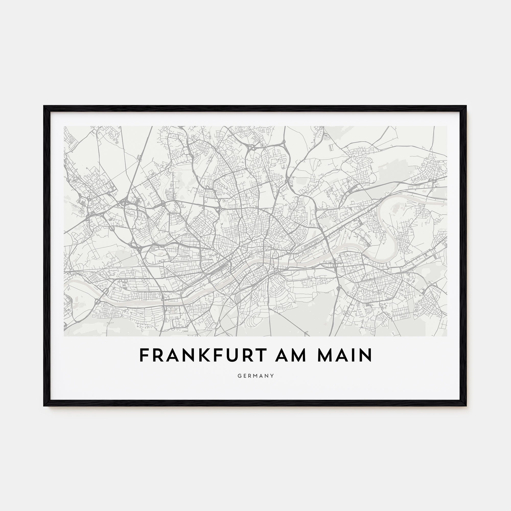 Frankfurt am Main Map Landscape Poster