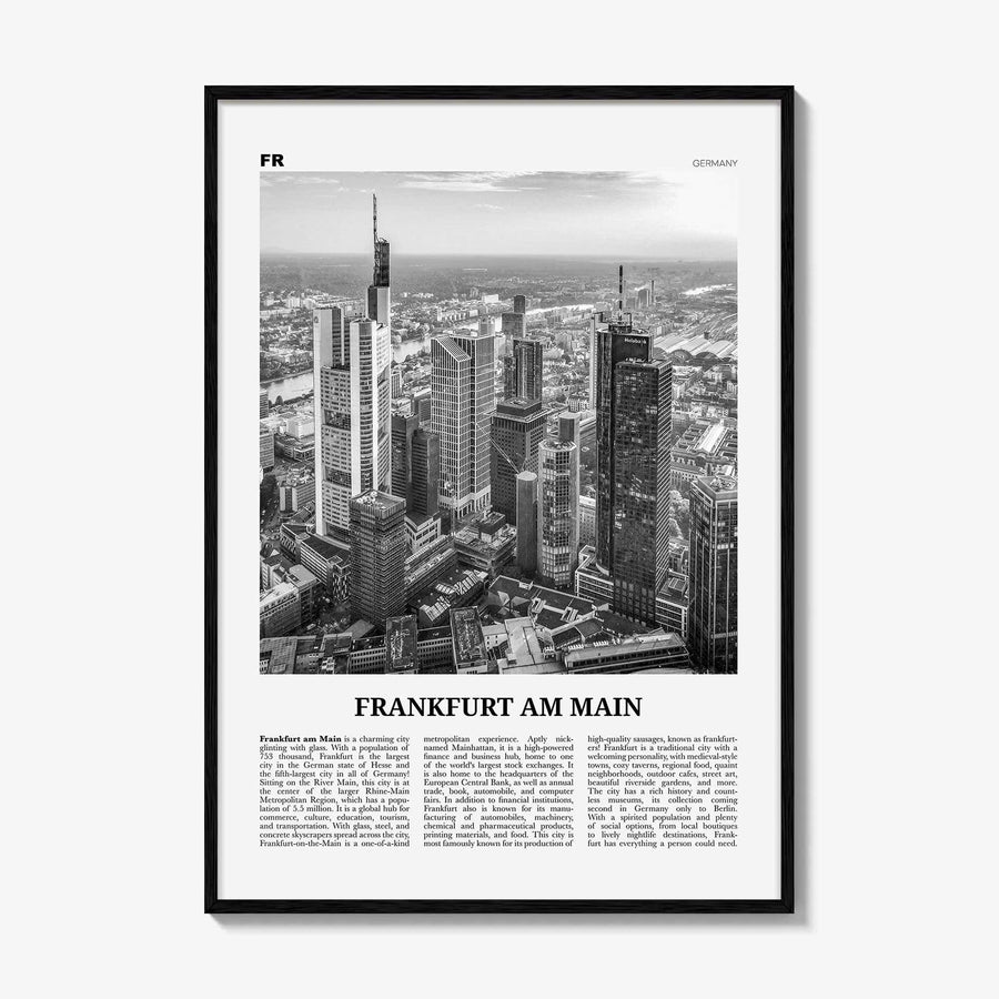 Frankfurt am Main Print Black and White, Frankfurt Wall Art, Frankfurt Poster, Frankfurt Photo, Frankfurt Wall Decor, Germany, Deutschland