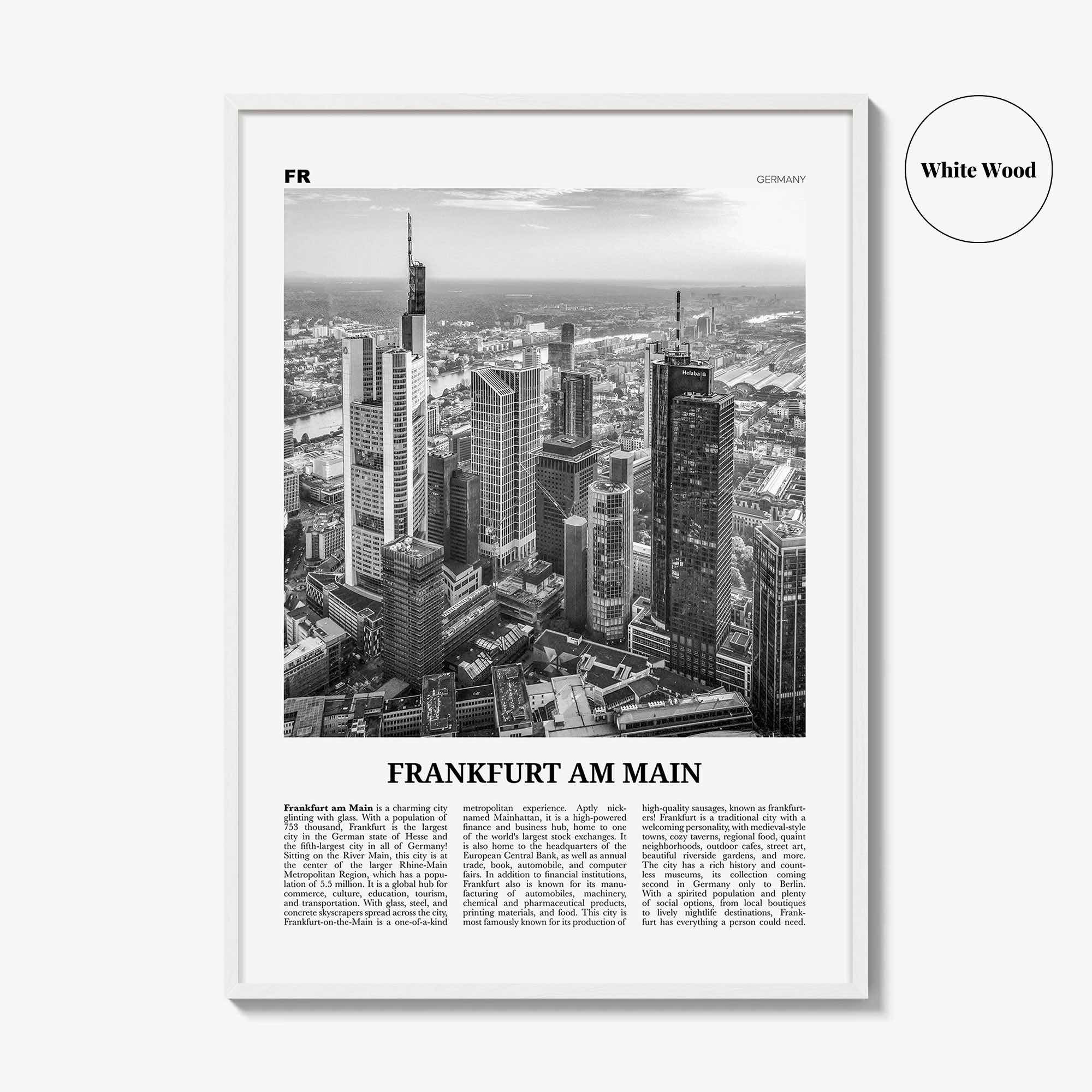 Frankfurt am Main Print Black and White, Frankfurt Wall Art, Frankfurt Poster, Frankfurt Photo, Frankfurt Wall Decor, Germany, Deutschland