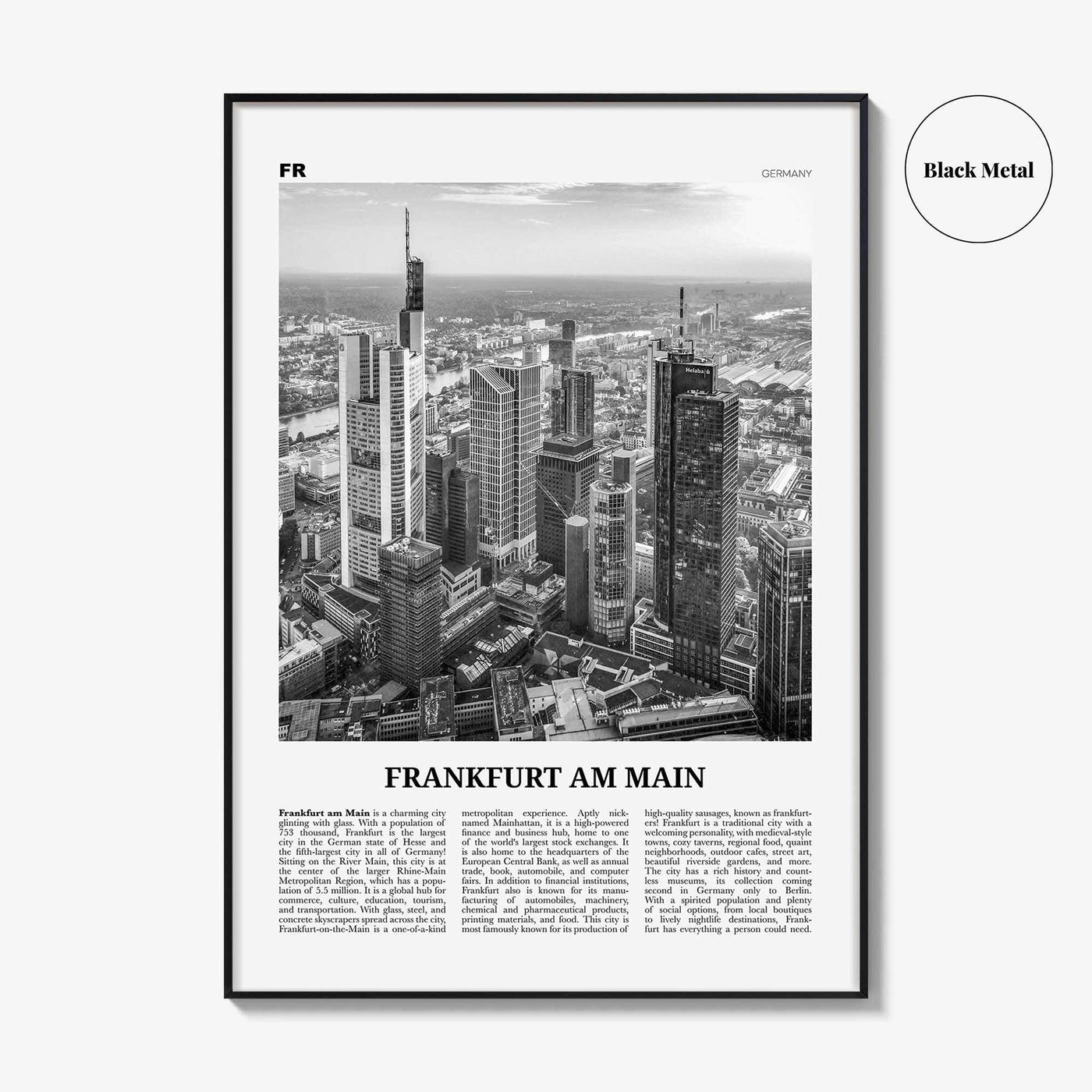 Frankfurt am Main Print Black and White, Frankfurt Wall Art, Frankfurt Poster, Frankfurt Photo, Frankfurt Wall Decor, Germany, Deutschland