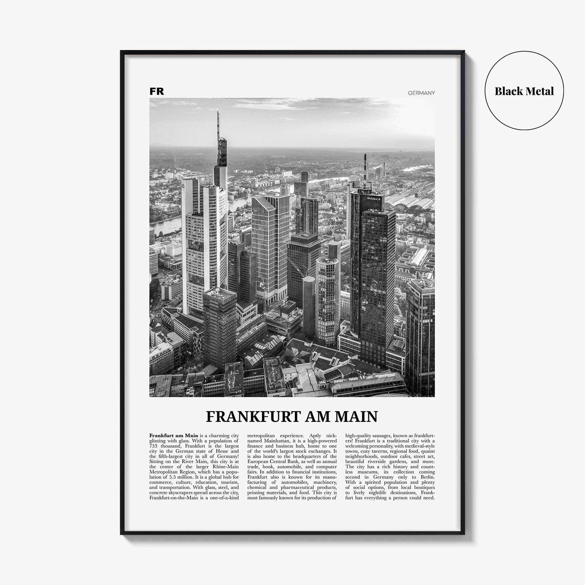 Frankfurt am Main Print Black and White, Frankfurt Wall Art, Frankfurt Poster, Frankfurt Photo, Frankfurt Wall Decor, Germany, Deutschland