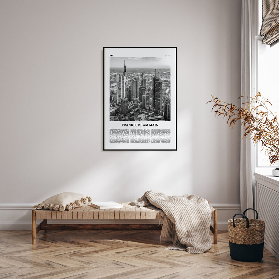 Frankfurt am Main Travel B&W Poster