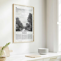 Franklin Print Black and White, Franklin Wall Art, Franklin Poster, Franklin Photo, Franklin Map, Tennessee, USA, United States