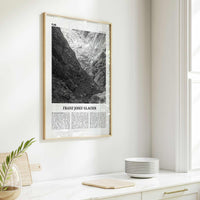 Franz Josef Glacier Print Black and White, Franz Josef Glacier Wall Art, Franz Josef Glacier Poster, Franz Josef Glacier Photo, New Zealand