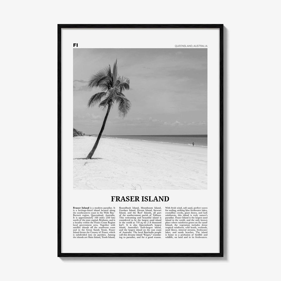 Fraser Island Print Black and White, Fraser Island Wall Art, Fraser Island Poster, Fraser Island Photo, Queensland, Australia, Oceania