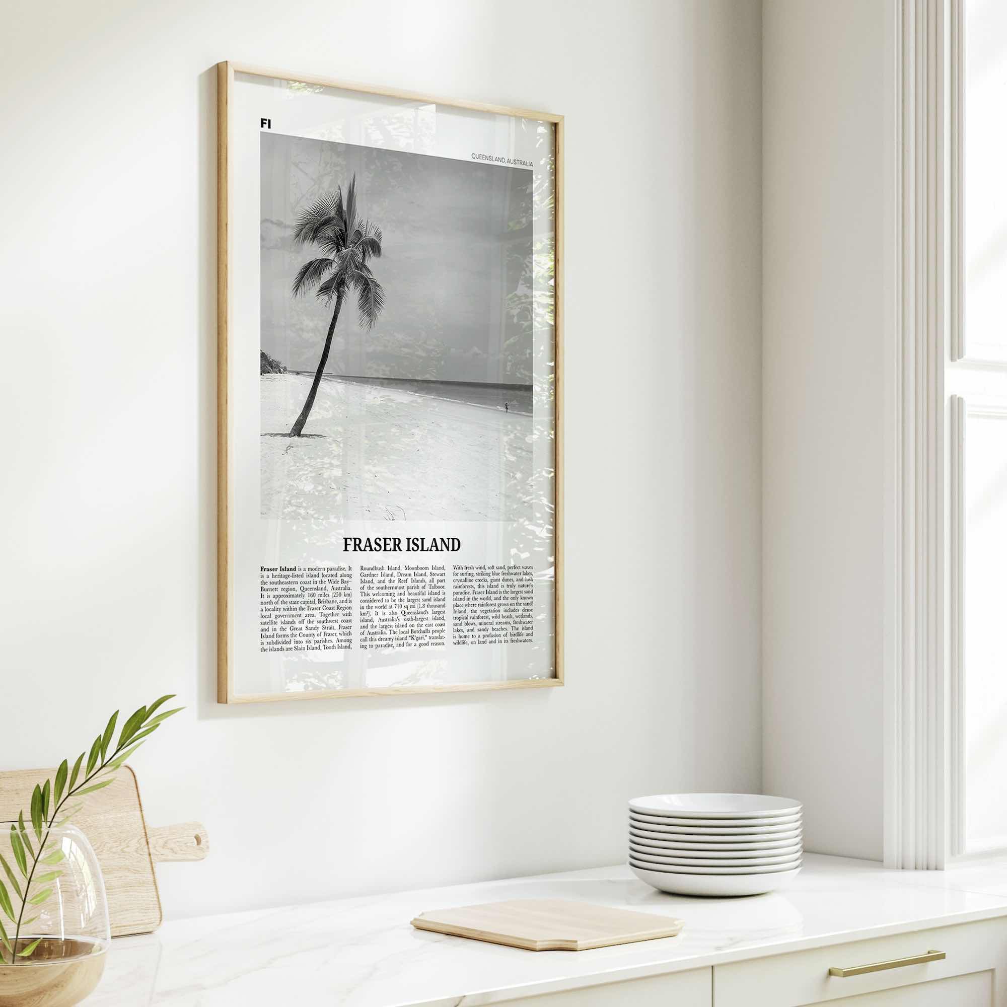 Fraser Island Print Black and White, Fraser Island Wall Art, Fraser Island Poster, Fraser Island Photo, Queensland, Australia, Oceania