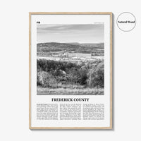Frederick County Print Black and White, Frederick County Wall Art, Frederick Poster, Frederick Photo, Frederick Wall Décor, Frederick Map