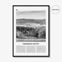 Frederick County Print Black and White, Frederick County Wall Art, Frederick Poster, Frederick Photo, Frederick Wall Décor, Frederick Map