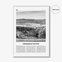 Frederick County Print Black and White, Frederick County Wall Art, Frederick Poster, Frederick Photo, Frederick Wall Décor, Frederick Map