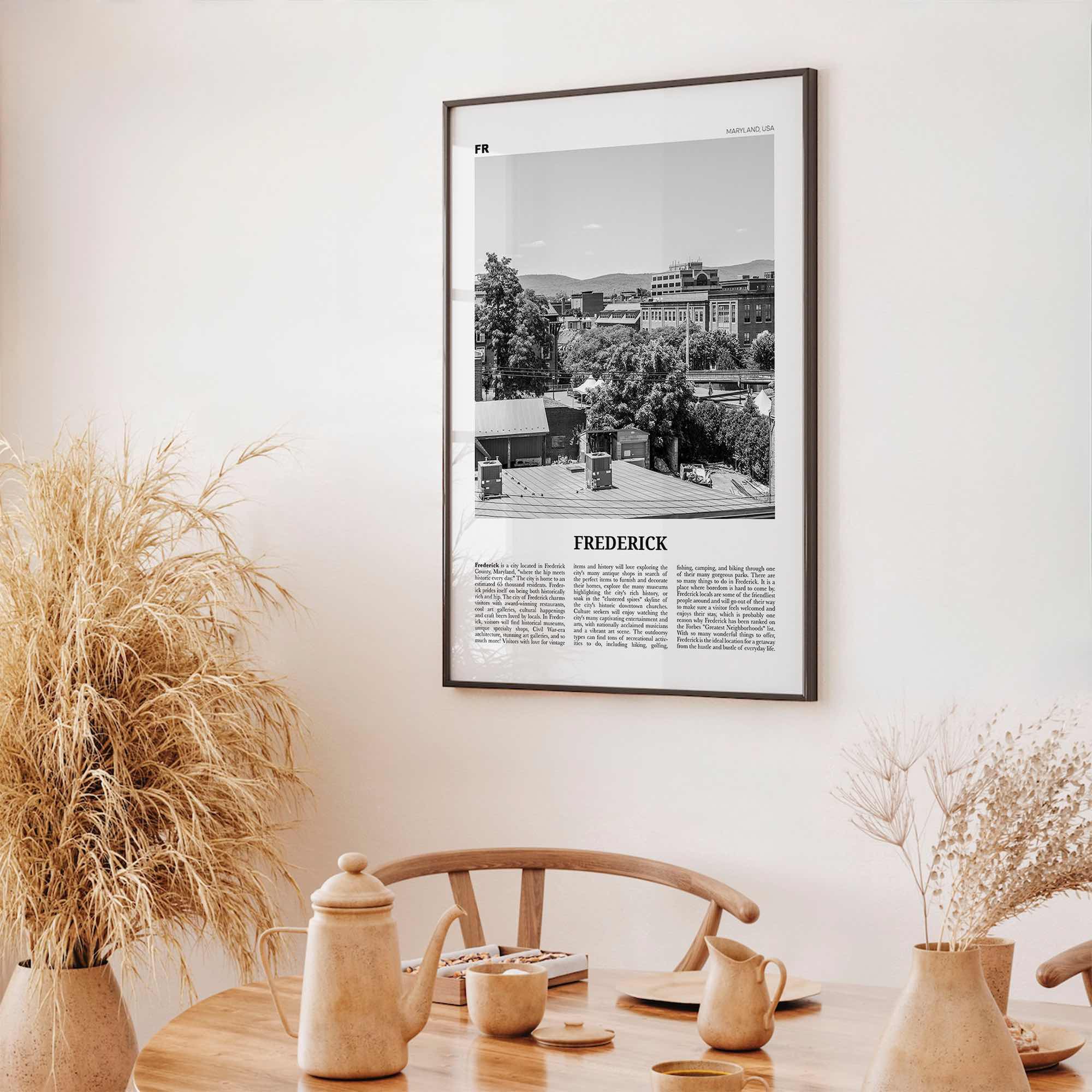 Frederick Print Black and White, Frederick Wall Art, Frederick Poster, Frederick Photo, Frederick Wall Décor, Maryland, USA, United States