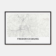 Fredericksburg Map Landscape Poster