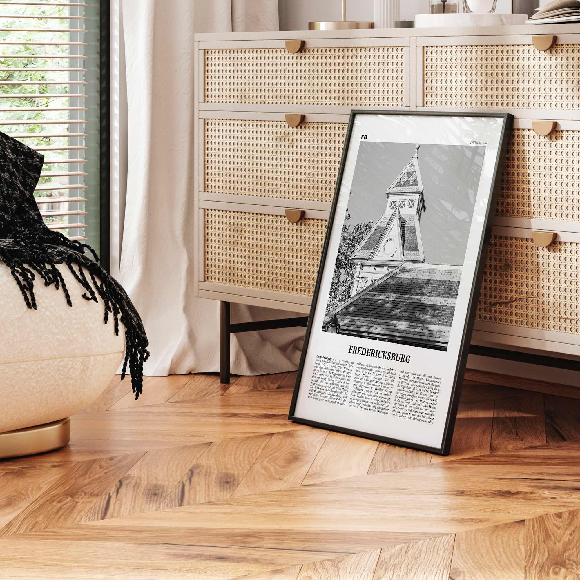 Fredericksburg Print Black and White, Fredericksburg Wall Art, Fredericksburg Poster, Fredericksburg Photo, Fredericksburg Map