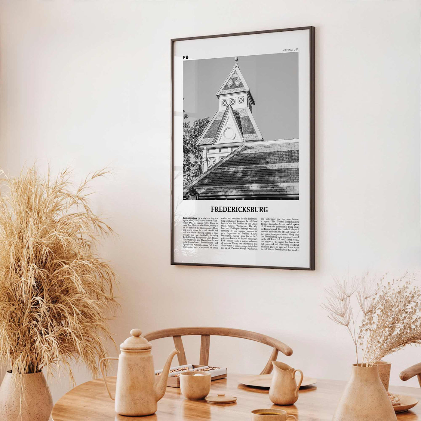 Fredericksburg Print Black and White, Fredericksburg Wall Art, Fredericksburg Poster, Fredericksburg Photo, Fredericksburg Map