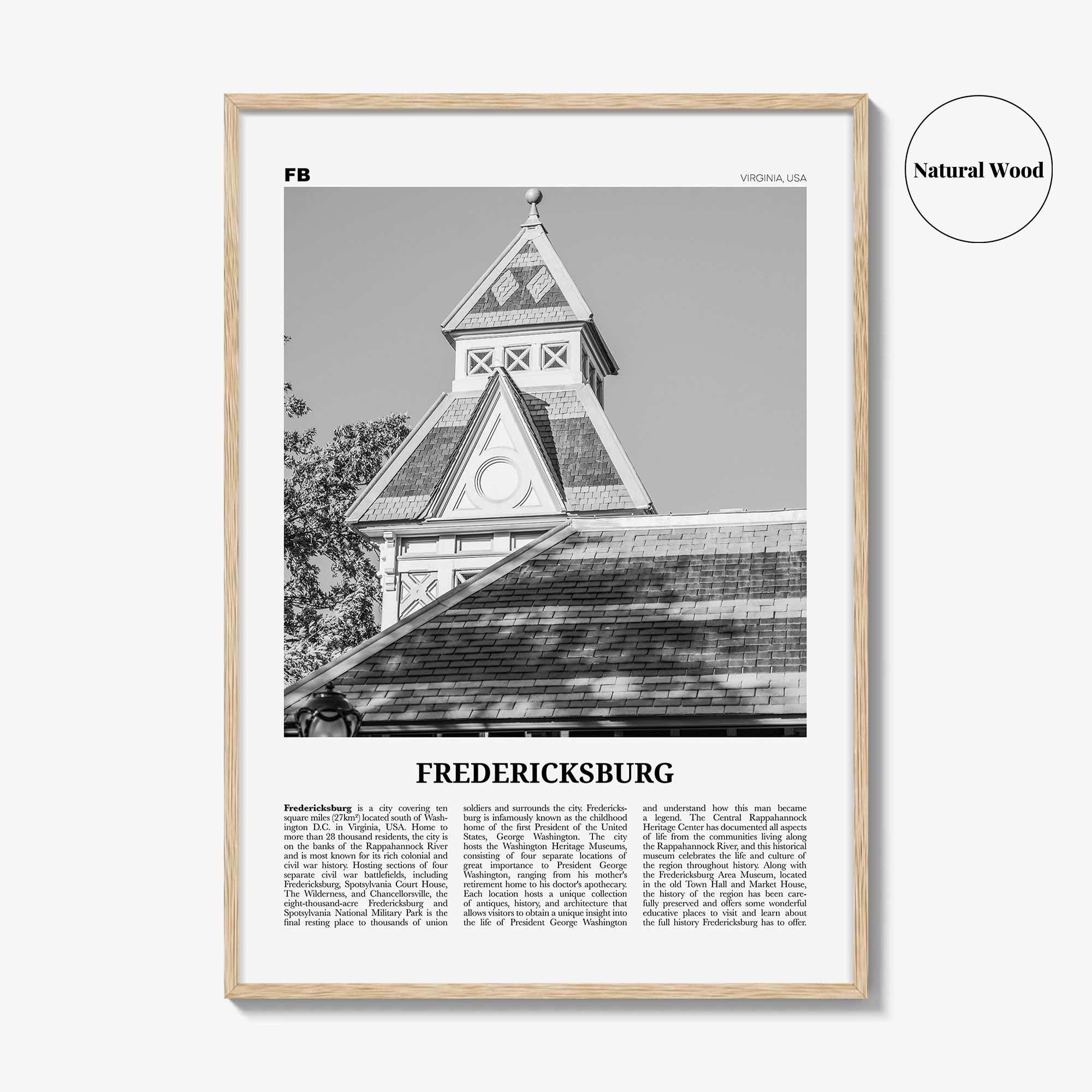 Fredericksburg Print Black and White, Fredericksburg Wall Art, Fredericksburg Poster, Fredericksburg Photo, Fredericksburg Map