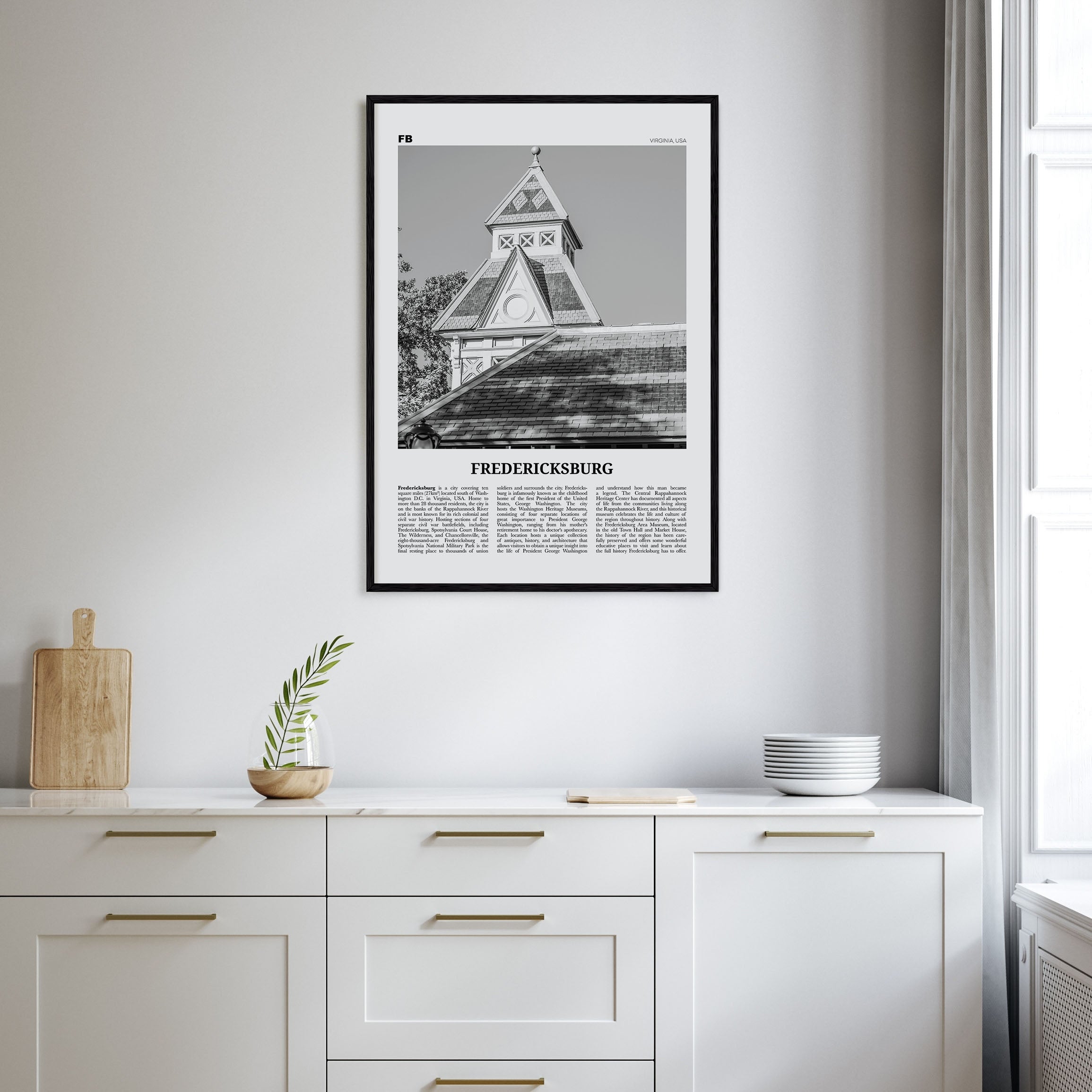 Fredericksburg Travel B&W Poster