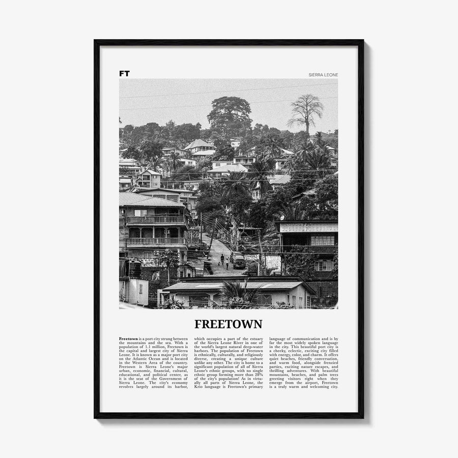 Freetown Print Black and White, Freetown Wall Art, Freetown Poster, Freetown Photo, Freetown Wall Decor, City Print, Sierra Leone, Africa