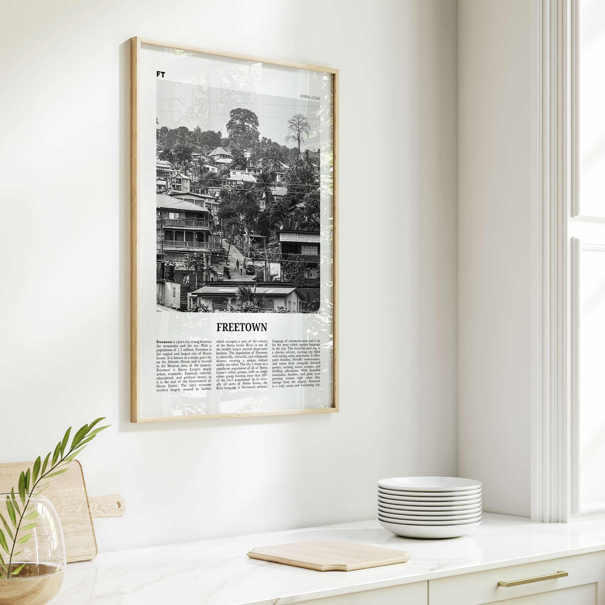 Freetown Print Black and White, Freetown Wall Art, Freetown Poster, Freetown Photo, Freetown Wall Decor, City Print, Sierra Leone, Africa