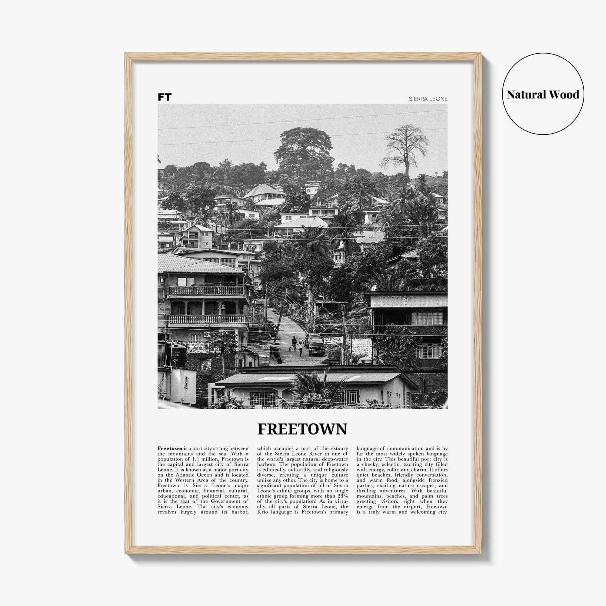 Freetown Print Black and White, Freetown Wall Art, Freetown Poster, Freetown Photo, Freetown Wall Decor, City Print, Sierra Leone, Africa