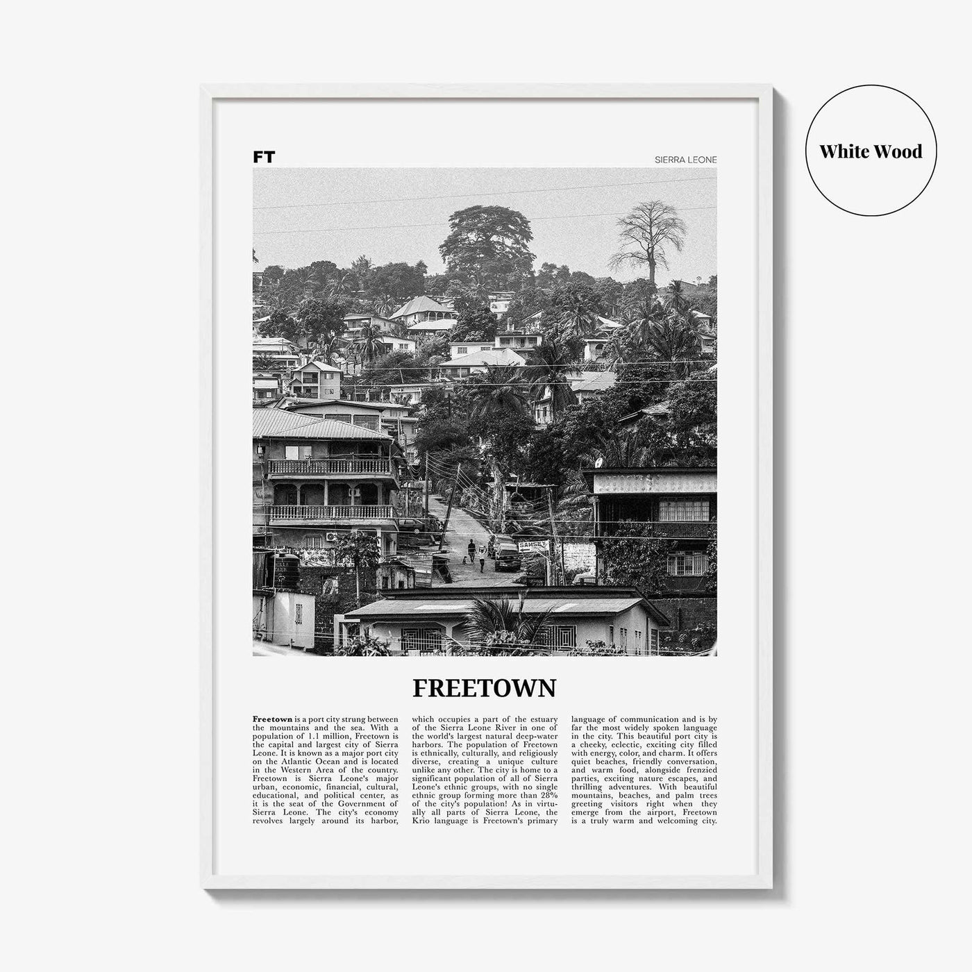 Freetown Print Black and White, Freetown Wall Art, Freetown Poster, Freetown Photo, Freetown Wall Decor, City Print, Sierra Leone, Africa