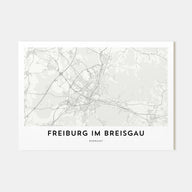Freiburg im Breisgau Map Landscape Poster