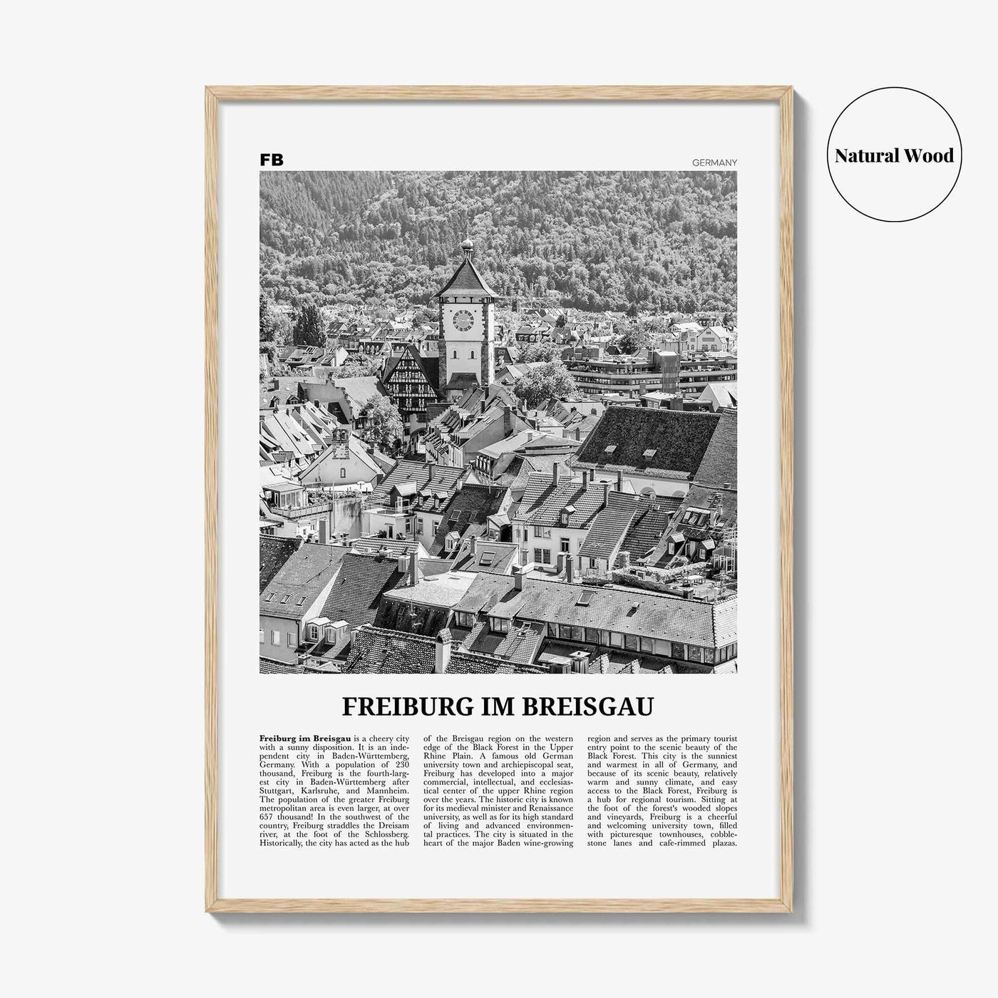 Freiburg im Breisgau Print Black and White, Freiburg Wall Art, Freiburg Poster, Freiburg Photo, Freiburg im Breisgau, Germany, Deutschland