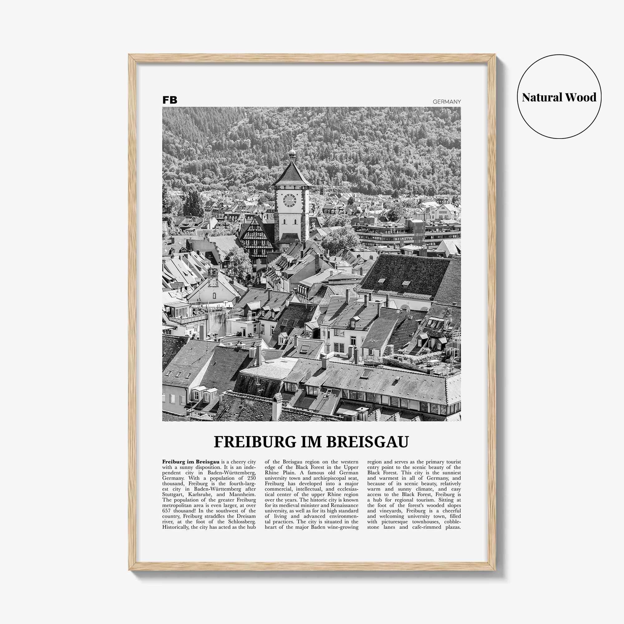 Freiburg im Breisgau Print Black and White, Freiburg Wall Art, Freiburg Poster, Freiburg Photo, Freiburg im Breisgau, Germany, Deutschland