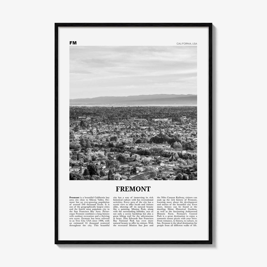 Fremont Print Black and White, Fremont Wall Art, Fremont Poster, Fremont Photo, Fremont Wall Decor, California, USA, United States