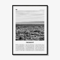 Fremont Print Black and White, Fremont Wall Art, Fremont Poster, Fremont Photo, Fremont Wall Decor, California, USA, United States