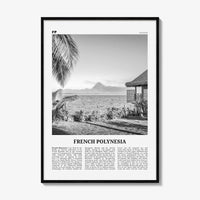 French Polynesia Print Black and White, French Polynesia Wall Art, French Polynesia Poster, French Polynesia Photo, French Polynesia