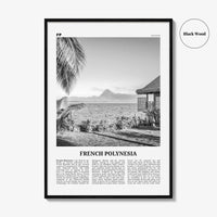 French Polynesia Print Black and White, French Polynesia Wall Art, French Polynesia Poster, French Polynesia Photo, French Polynesia