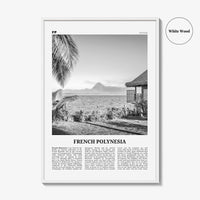 French Polynesia Print Black and White, French Polynesia Wall Art, French Polynesia Poster, French Polynesia Photo, French Polynesia