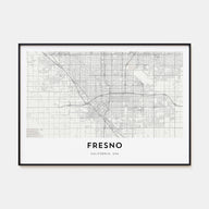 Fresno Map Landscape Poster