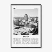 Fresno Print Black and White, Fresno Wall Art, Fresno Poster, Fresno Photo, Fresno Wall Decor, California, USA, United States, North America