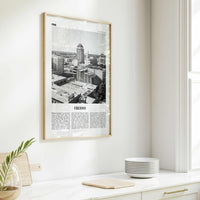 Fresno Print Black and White, Fresno Wall Art, Fresno Poster, Fresno Photo, Fresno Wall Decor, California, USA, United States, North America