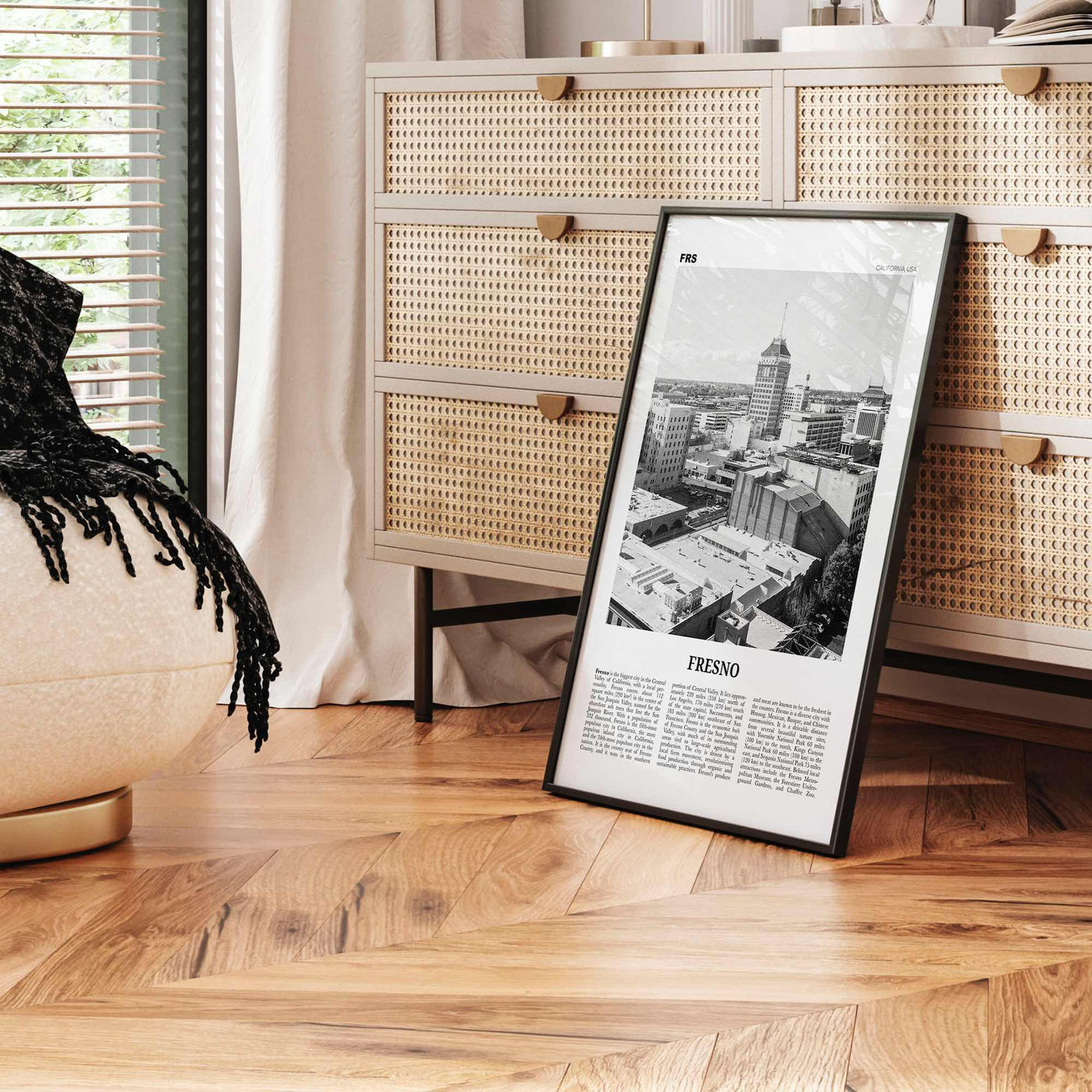 Fresno Print Black and White, Fresno Wall Art, Fresno Poster, Fresno Photo, Fresno Wall Decor, California, USA, United States, North America