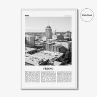 Fresno Print Black and White, Fresno Wall Art, Fresno Poster, Fresno Photo, Fresno Wall Decor, California, USA, United States, North America