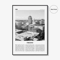 Fresno Print Black and White, Fresno Wall Art, Fresno Poster, Fresno Photo, Fresno Wall Decor, California, USA, United States, North America