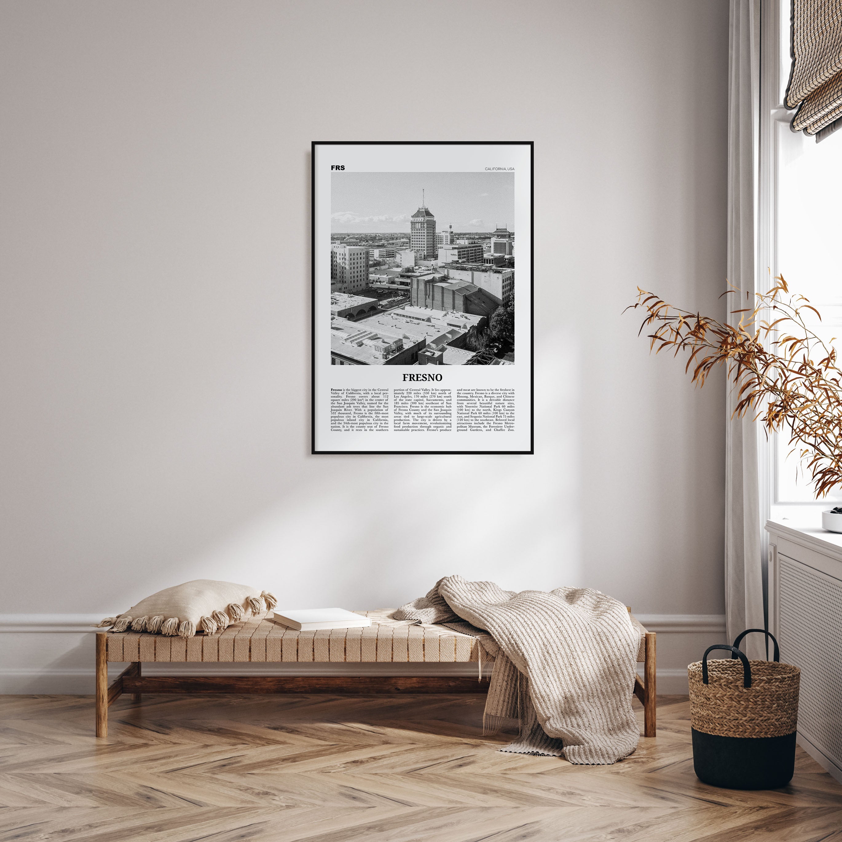 Fresno Travel B&W Poster