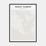 Friday Harbor Map Portrait Poster