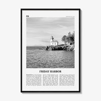 Friday Harbor Print Black and White, Friday Harbor Wall Art, Friday Harbor Poster, Friday Harbor Photo, Friday Harbor Map, Washington, USA