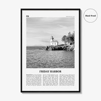Friday Harbor Print Black and White, Friday Harbor Wall Art, Friday Harbor Poster, Friday Harbor Photo, Friday Harbor Map, Washington, USA